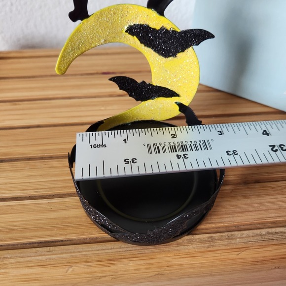 Halloween PartyLite Charmed Cat Tealight Votive Candle Holder Sparkly Witch Moon - Picture 8 of 10